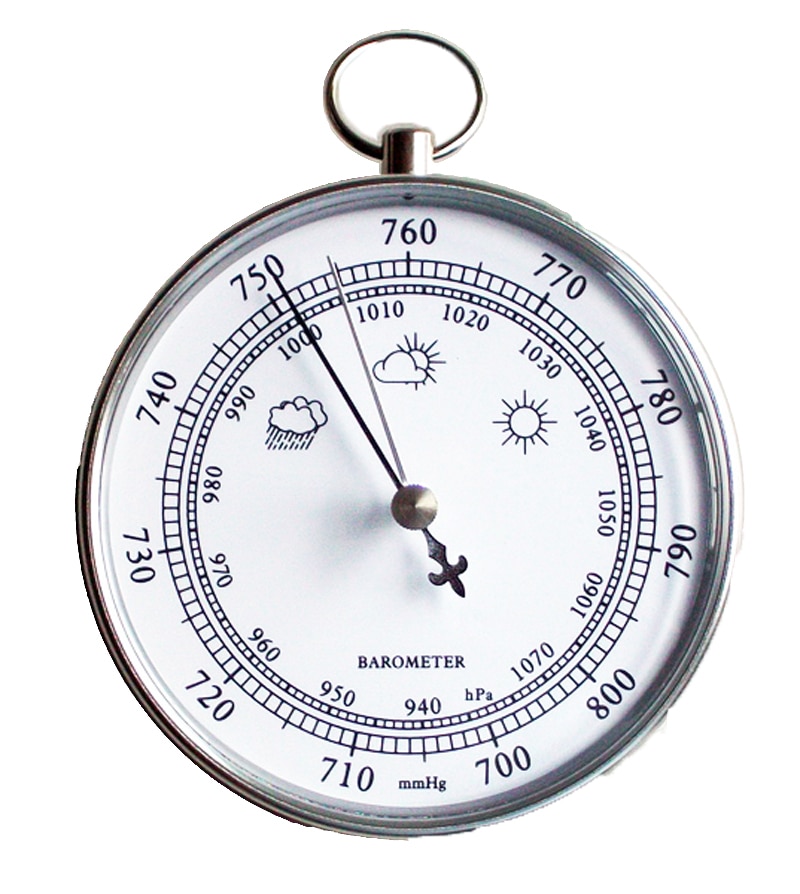 B9100 10cm Diameter 940~1070 hpa Room Suspended Barometer Outdoor Fishing Sliver Empty Membrane Barometer