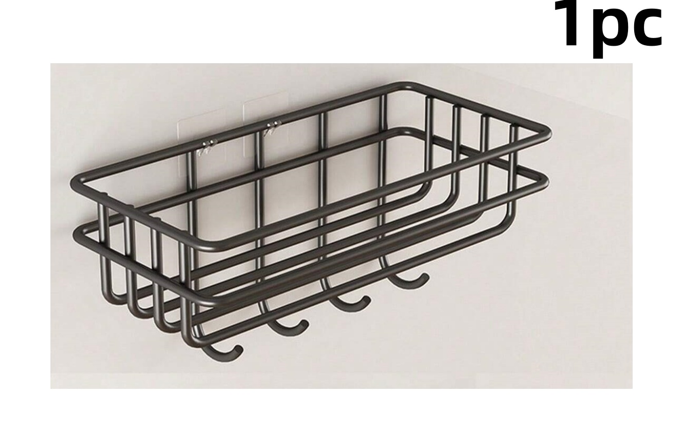 Estante de baño, estantes de almacenamiento de esquina montados en la pared, soporte para champú, estante de hierro, escurridor de ducha, organizador de accesorios de cocina: Azul