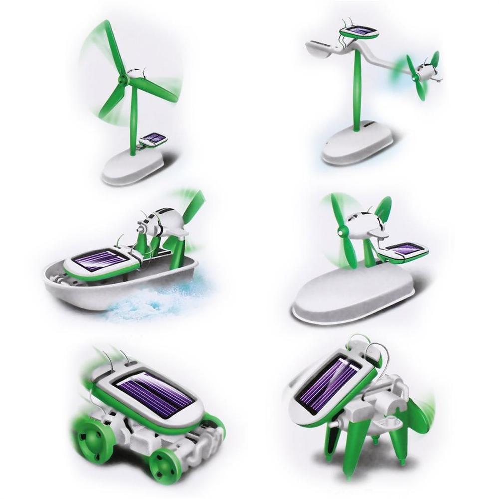 6 in 1 Solar Panel Toys Puppies Planes Science And