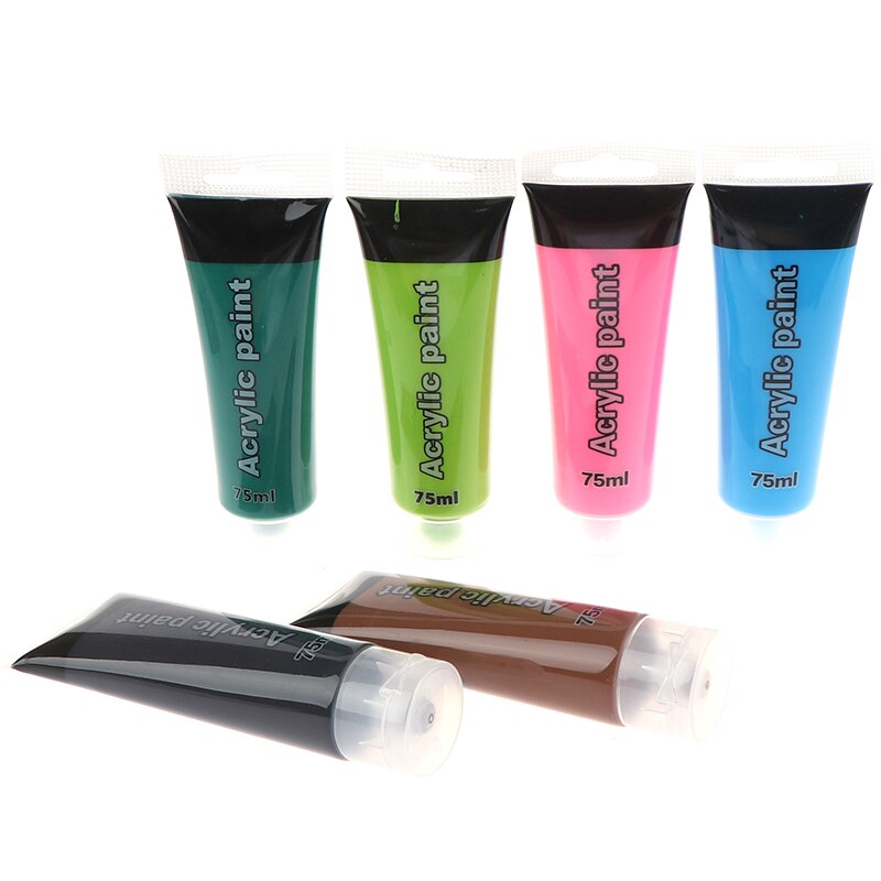 Arts 75ml acrylique tuyau mur peinture tissu peinture pour vêtements Textile ongle Fiber Pigment acrylique peintures grand Art fournitures artisanat