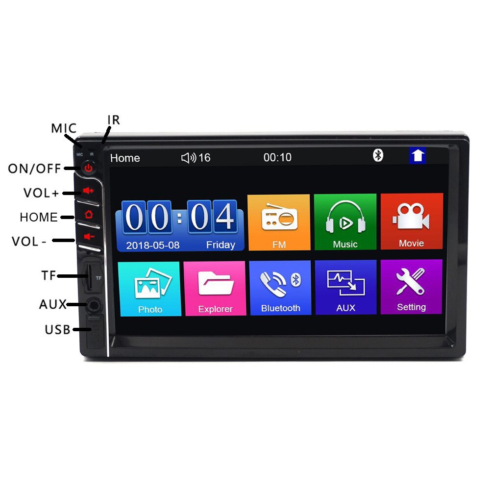 2 din PM5 Player Universal Bluetooth FM AM Rear View Camera 7 inch Auto Player MP5 Radio