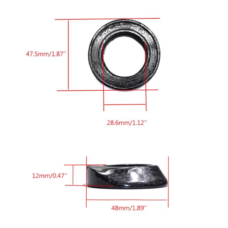 Arandela cónica para bicicleta de carretera, auriculares de carbono completos para bicicleta de montaña, espaciadores de eje delantero de 28,6mm, accesorios para ciclismo de montaña