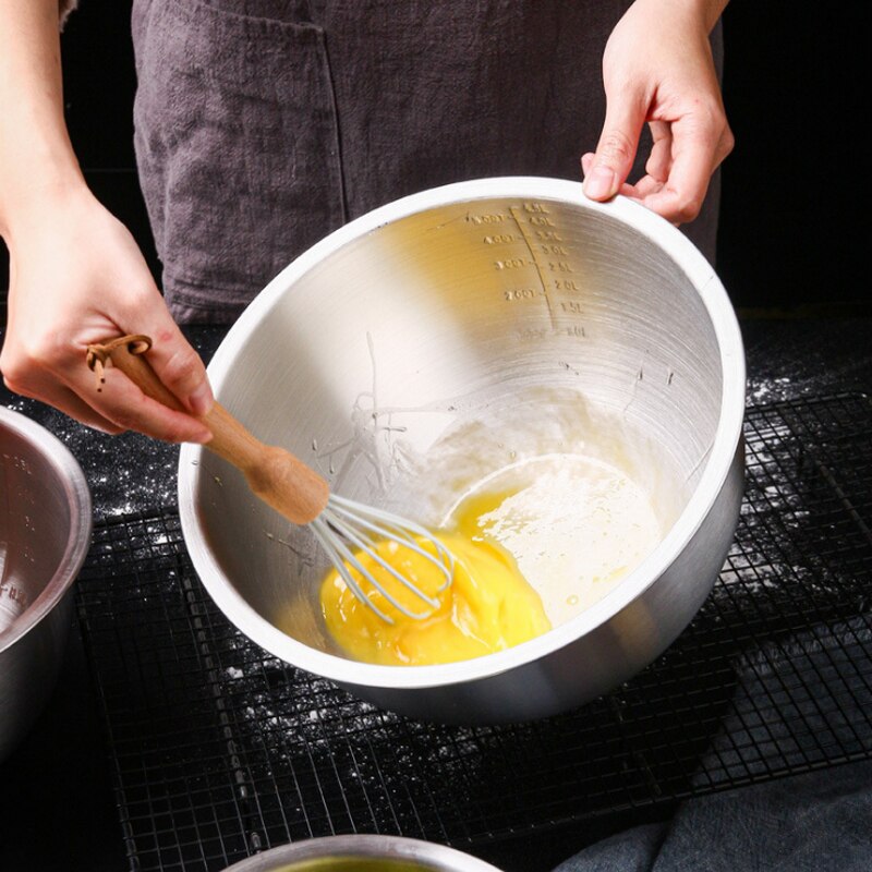 304 madlavningskogegryde i rustfrit stål til æggebad på kontinentalt uddybes let at modtage en multifunktionel salatskål