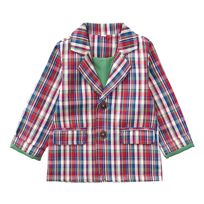 Spring Kids Clothes Girls Suit Jacket Kids Girls Color Grid Suit Kids Outerwear Clothing Children Girls Coat