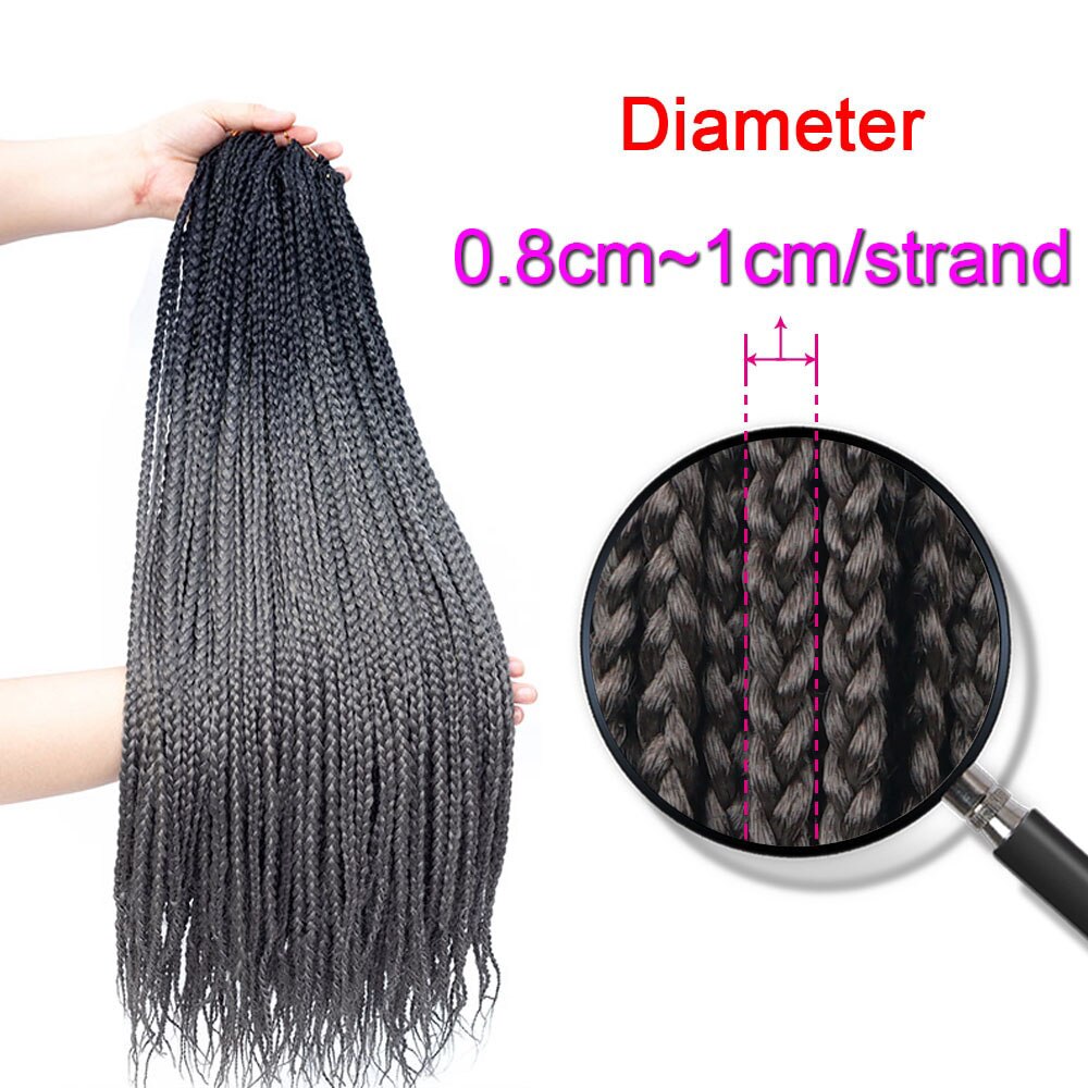 19 Color Ombre Box Crochet Hair Braids 24 Inch Zizi Synthetic Hair Extension For Braids Kanekalon Braiding Hair Pre Stretched