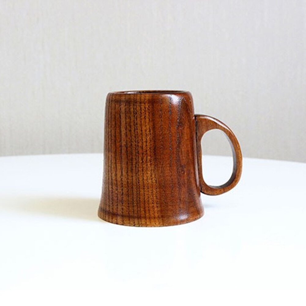 Wooden Wood Cup 400ml Natural Wood Grain Classical Handcrafted Cups of Coffee Milk Juice Tea Cup mug Japanese-style