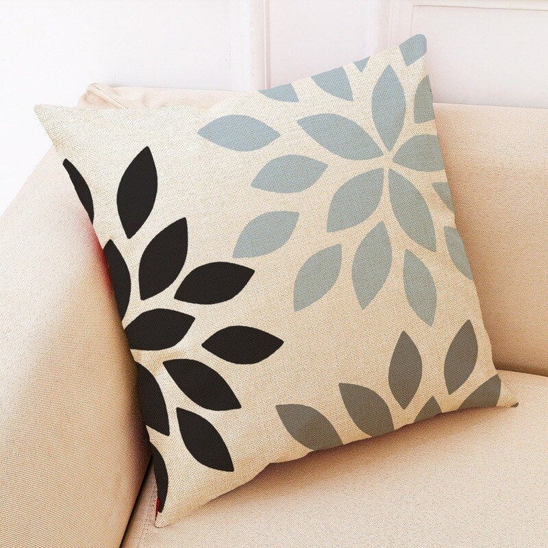 45x45, fundas de almohada con estampado geométrico azul, Triangular, estilo mediterráneo, cojines: A