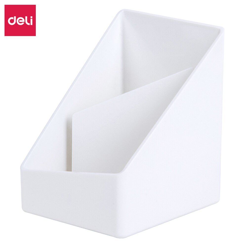 Deli Desktop Minimalistischen Lagerung Box Schreibwaren Sortierung Trennung Große Kapazität Lagerung Box Anti Slip Stift Halter Schule Büro: 8911 White
