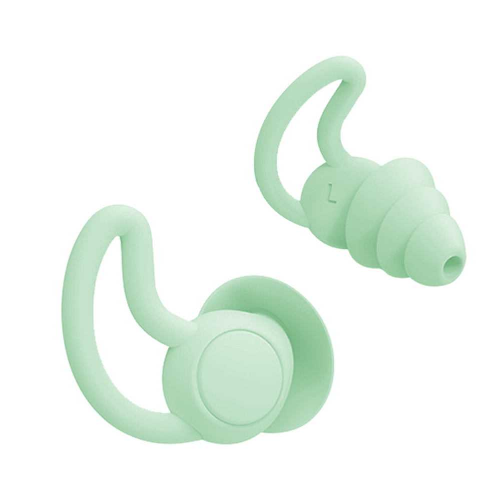 Silicone Sleeping Ear Plugs Sound Insulation Ear Protection Earplugs Anti-Noise Plugs for Travel Silicone Soft Noise Reduction: green