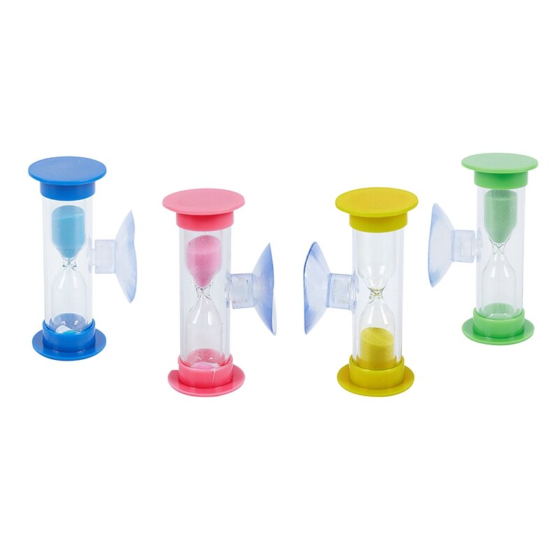 6831 Toothbrush hourglass 3 minutes set 4 pcs hourglasses with vacuum cleaner For you and your children Family set in the colors: Default Title