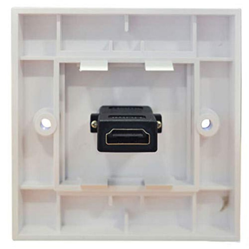 1-Port Wall Plate For HDMI Female Panel Face Cover Square 1080P Full High Definition ABS Plastic Outlet Mounting Bracket Socket