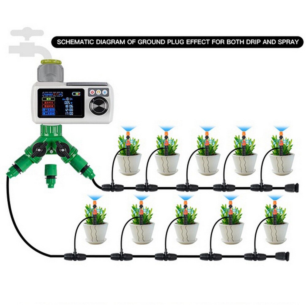 Intelligent Timing Irrigation System Solar Charging Ground Available 12 Months Plant Waterer Garden Auto Drip Irrigation