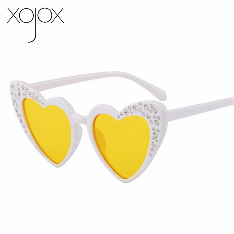 Gafas de sol con forma de corazón para niños y niñas, gafas con diamantes de imitación a la , gafas de sol para bebés, para niños, gafas con forma de corazón bonito