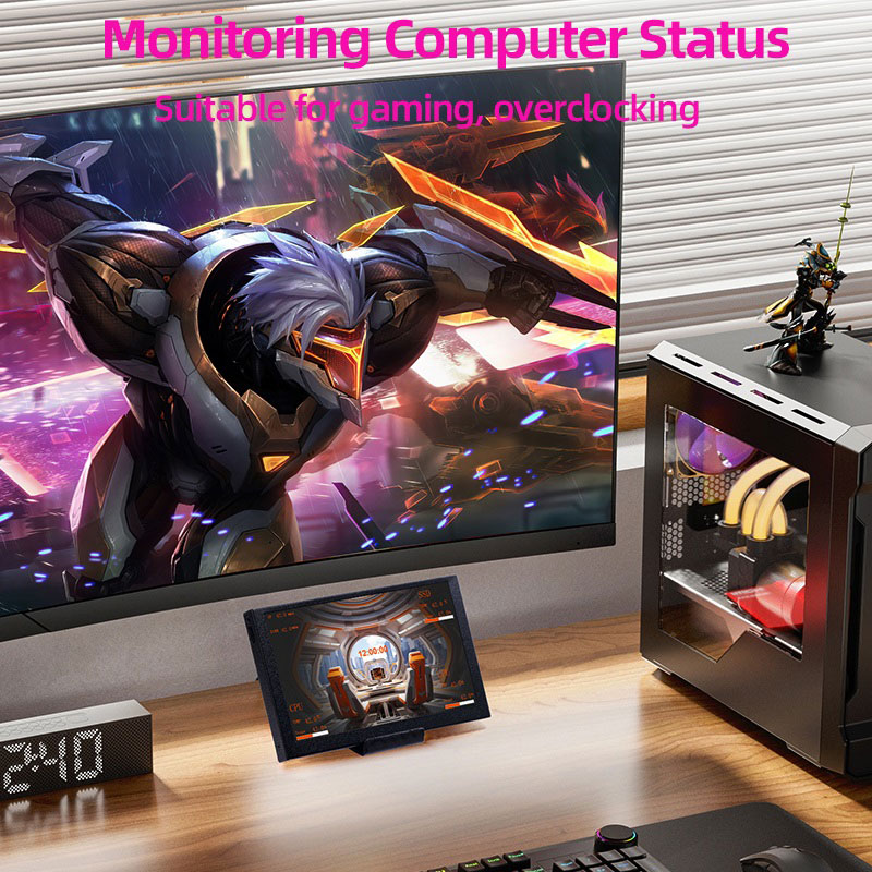 Écran secondaire IPS USB de 5 pouces, 800x480, type-c, LCD, matériel informatique, moniteur, affichage de l'analyse du spectre musical, sans AIDA64