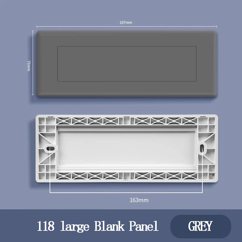 Leere Abdeckung im US-Standard-18-Typ, mittelgroß, groß, Vier-Positionen-Anschlussdose, Abdeckung für dunkle Box-Schallwandabdeckung, hässliche blinde Platte: Blau