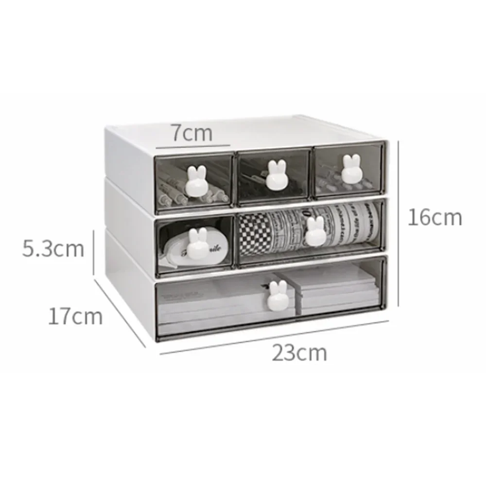 Cajón de escritorio organizador Kawaii Ins, caja de almacenamiento de combinación libre, horquilla de plástico, maquillaje, cosméticos, estante organizador de almacenamiento de escritorio: Castaño