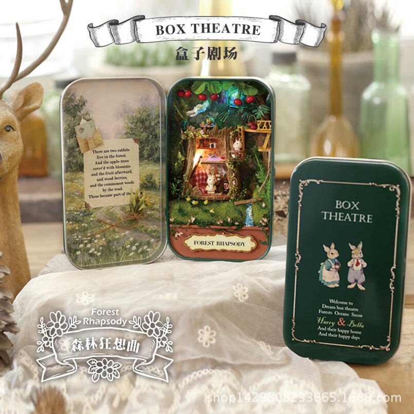 CUTE ROOM Doll House Furnitures Box Theatre DIY Model Miniatures Wooden Dollhouse Toys For Children Countryside Notes: B