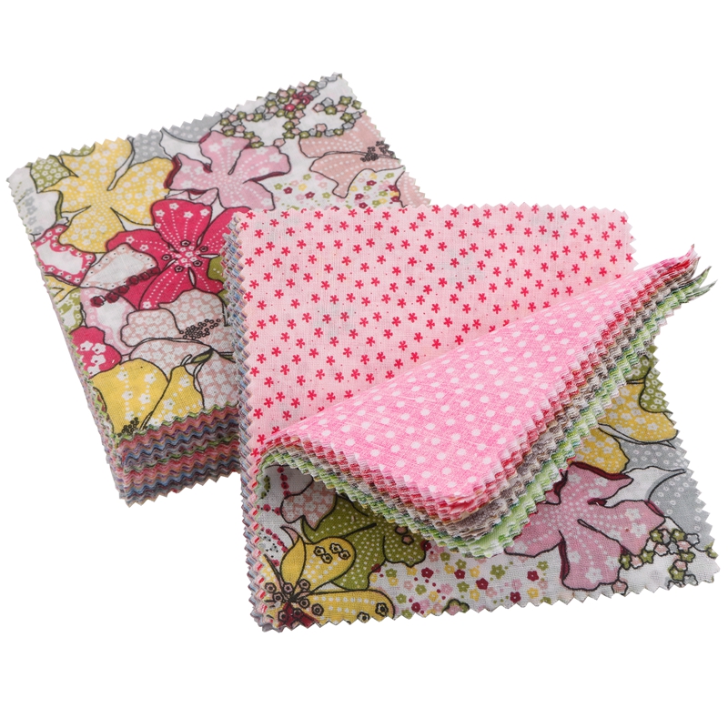 12,8 x 12,8 cm dünner Baumwollstoff mit Leinwandbindung, niedrige Dichte, DIY-Nähquiltmaterial, zufällige Mischquadrate, bedrucktes Stoffset, JC110
