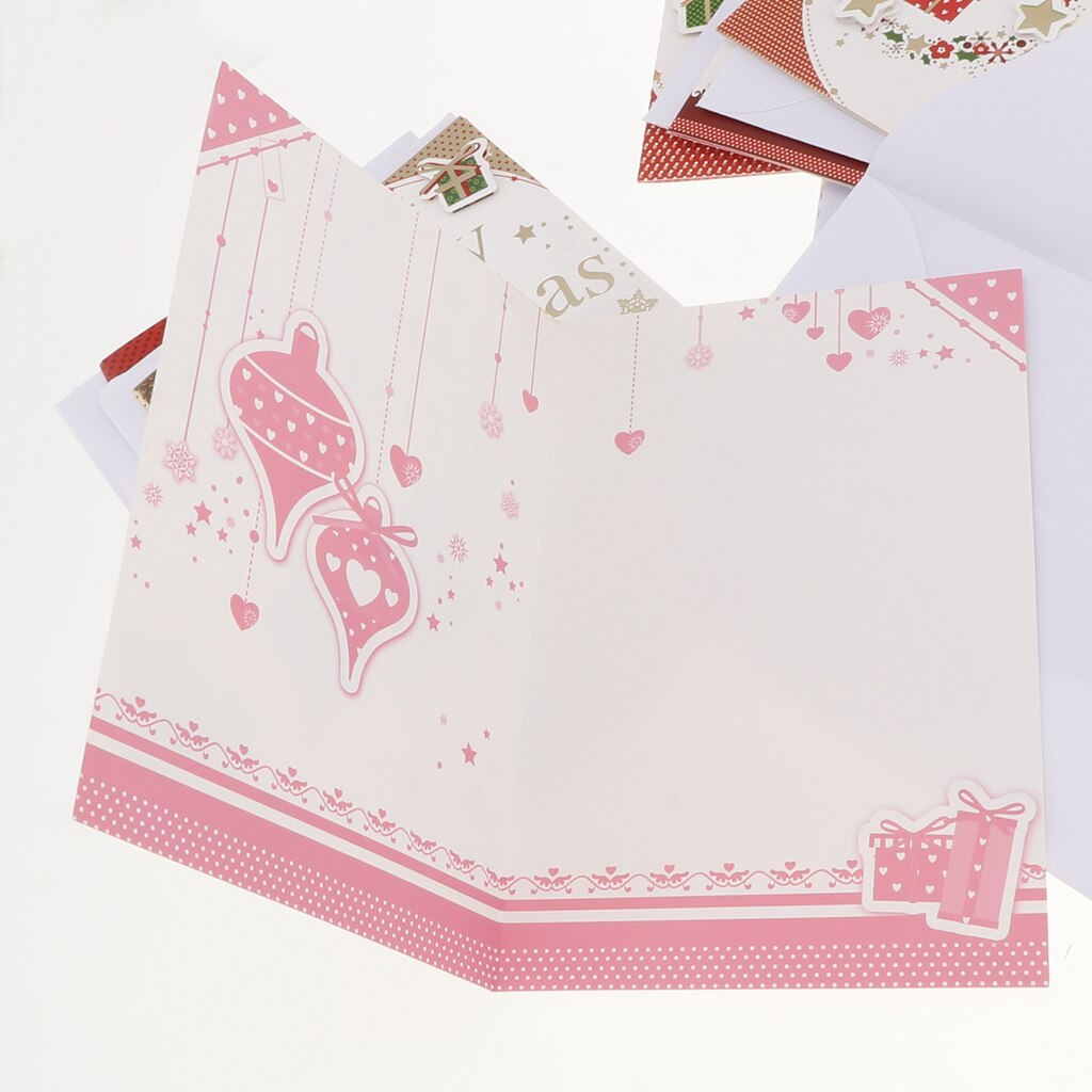 8 st / set god jul gratulationskort bulk box set xmas card kuvert