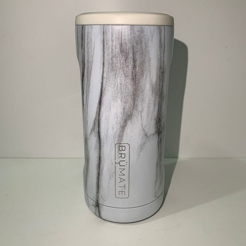 Bier Koeler Kan Cover 12Oz Slanke Blikjes Dubbele Wand 304 Roestvrij Staal Cup Cover Fles Houder Voor Camping Wandelen reizen: Marble color