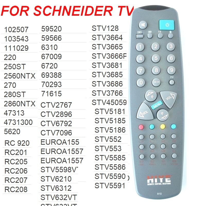 RC 910 Remote control for SCHNEIDER TV, RC-910 TV Controller , directly use