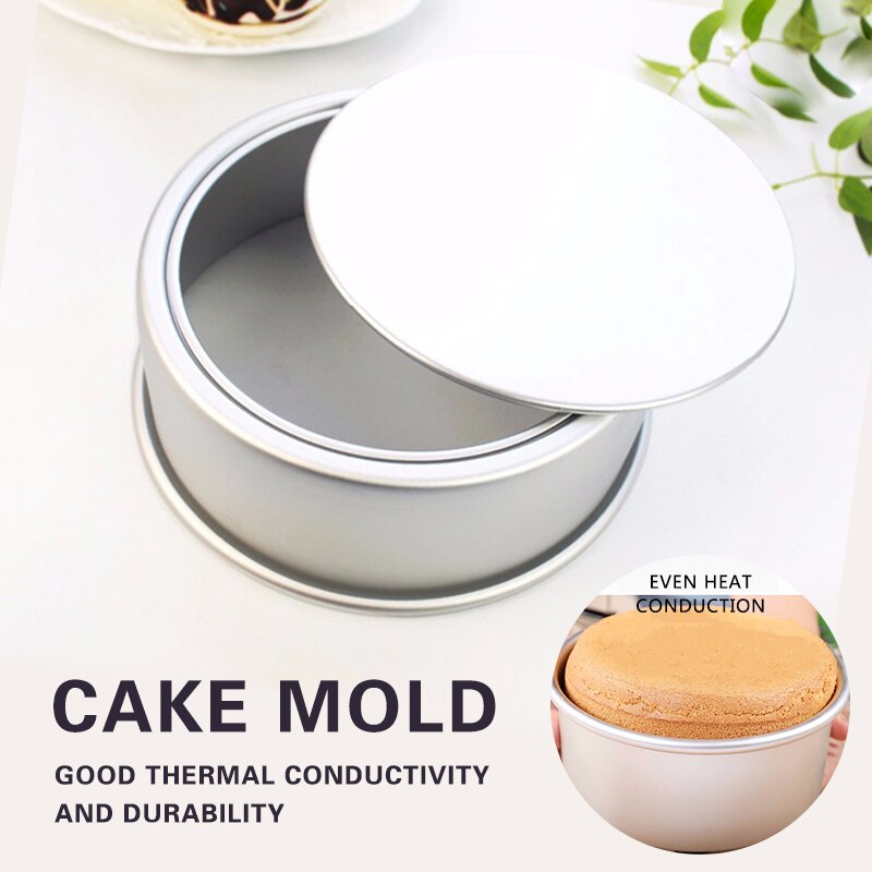 Molde redondo para pastel de aleación de aluminio, 6 pulgadas, con Fondo extraíble, antiadherente, para pasteles, bandeja para hornear, herramientas para tortas