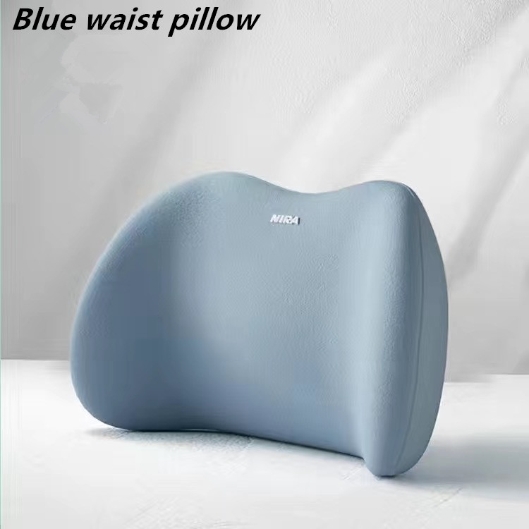 Nakkepude til bil med memory foam, nakkestøttebeskyttelse til lænderyglæn, taljepude til bil, nakke- og taljestøttemåtter: Gul