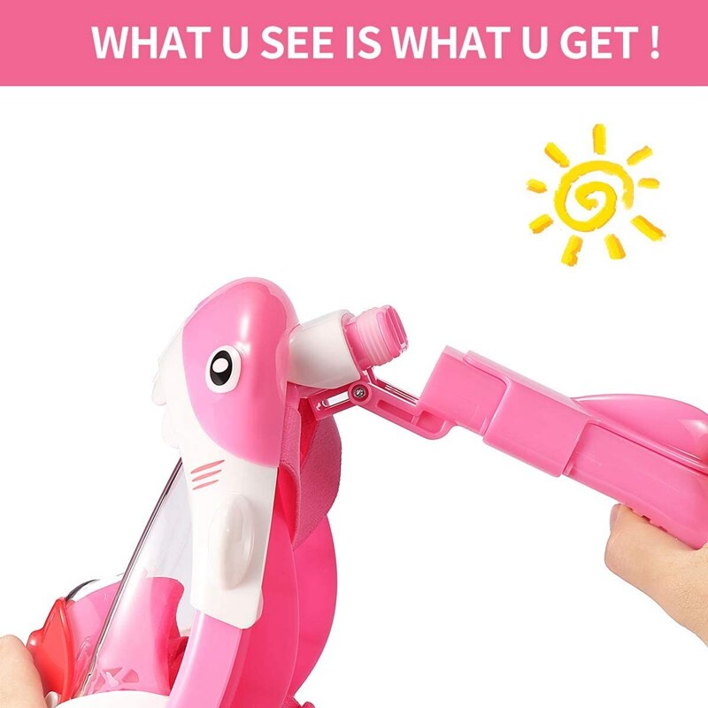 Barn snorkelmask full ansikte vikbar 180 graders panoramautsikt snorkling mask anti dimma anti läckage snorkel för barn