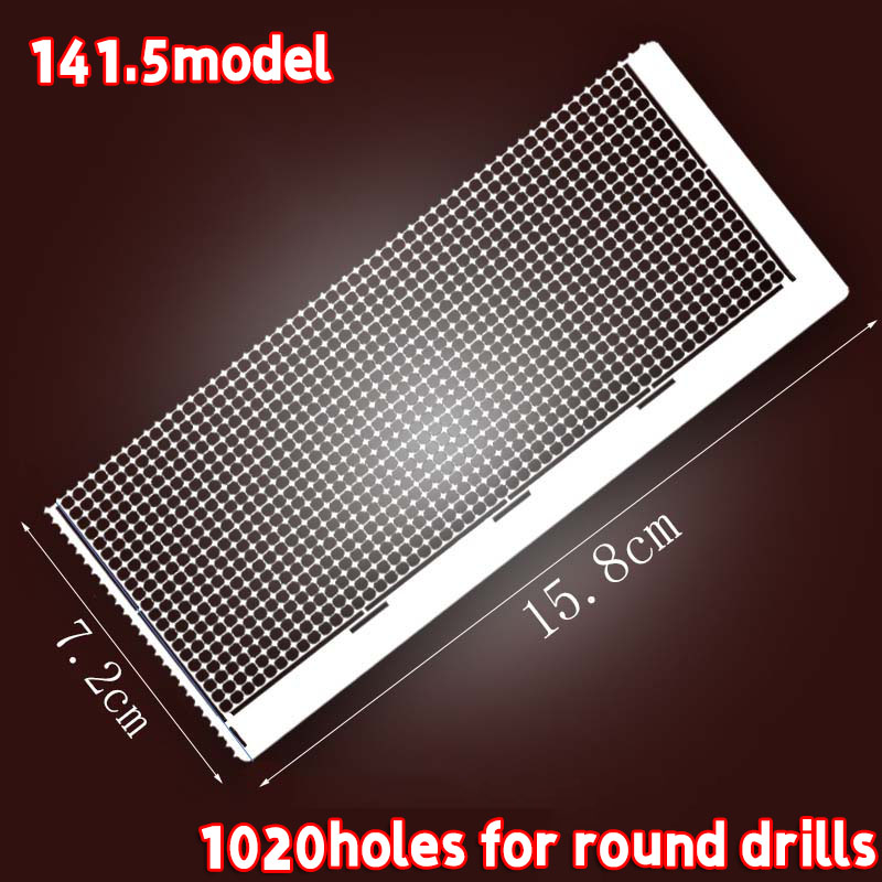 800/1020/2200 Gaten RVS Liniaal Voor Diamant Schilderen Borduurwerk Accessoires Diy Tekening Liniaal Blanco Ronde Vierkante Boren: Donker Kaki