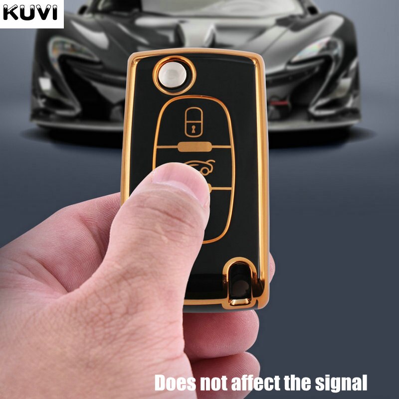 TPU Car Key Fob Case Cover Protector For Peugeot 107 206 207 307 308 406 For Citroen Xsara Picasso C2 C3 C4 C5 C6 C8 Bag
