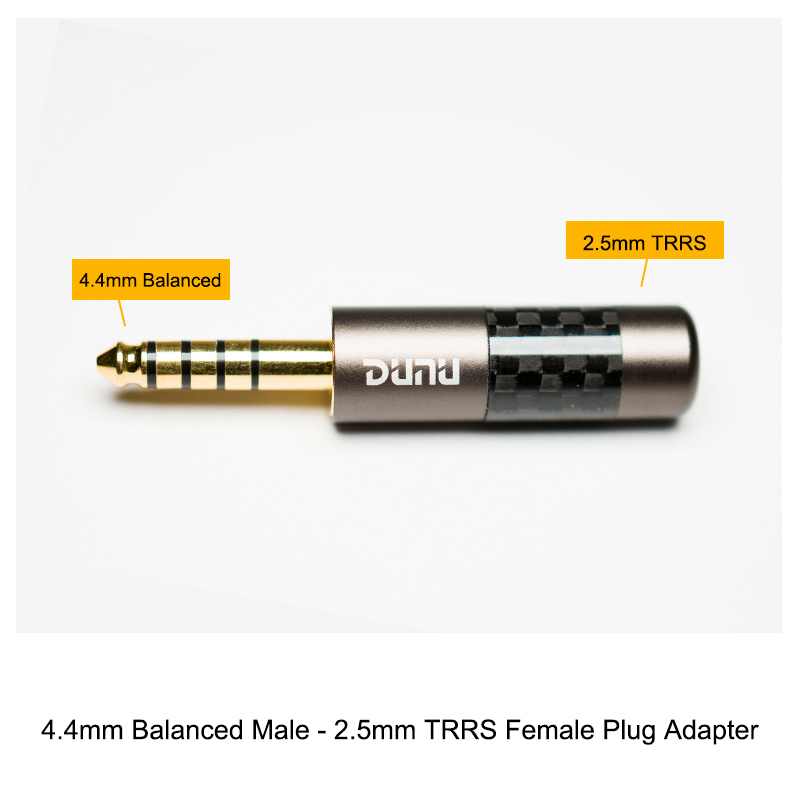 Adapter Dunu 4,4 mm męski na 2,5 mm żeński 6,35-3,5/3,5-2,5 wtyczka do odtwarzacza muzycznego zbalansowany wzmacniacz słuchawkowy DAC: Miedzi