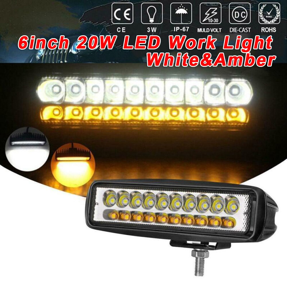 car LED Working Light 6000K White & 2000K Amber Alu Firm Adjustable 150 Degrees Car headlight fog light Car accessories