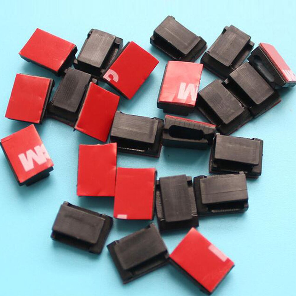 100PCS Hanger Flat Car Wire Clips 3M Self Adhesive Cable Organizer Clip Dashcam Fixed Nylon Mount Wire Line Holder Cable Clips