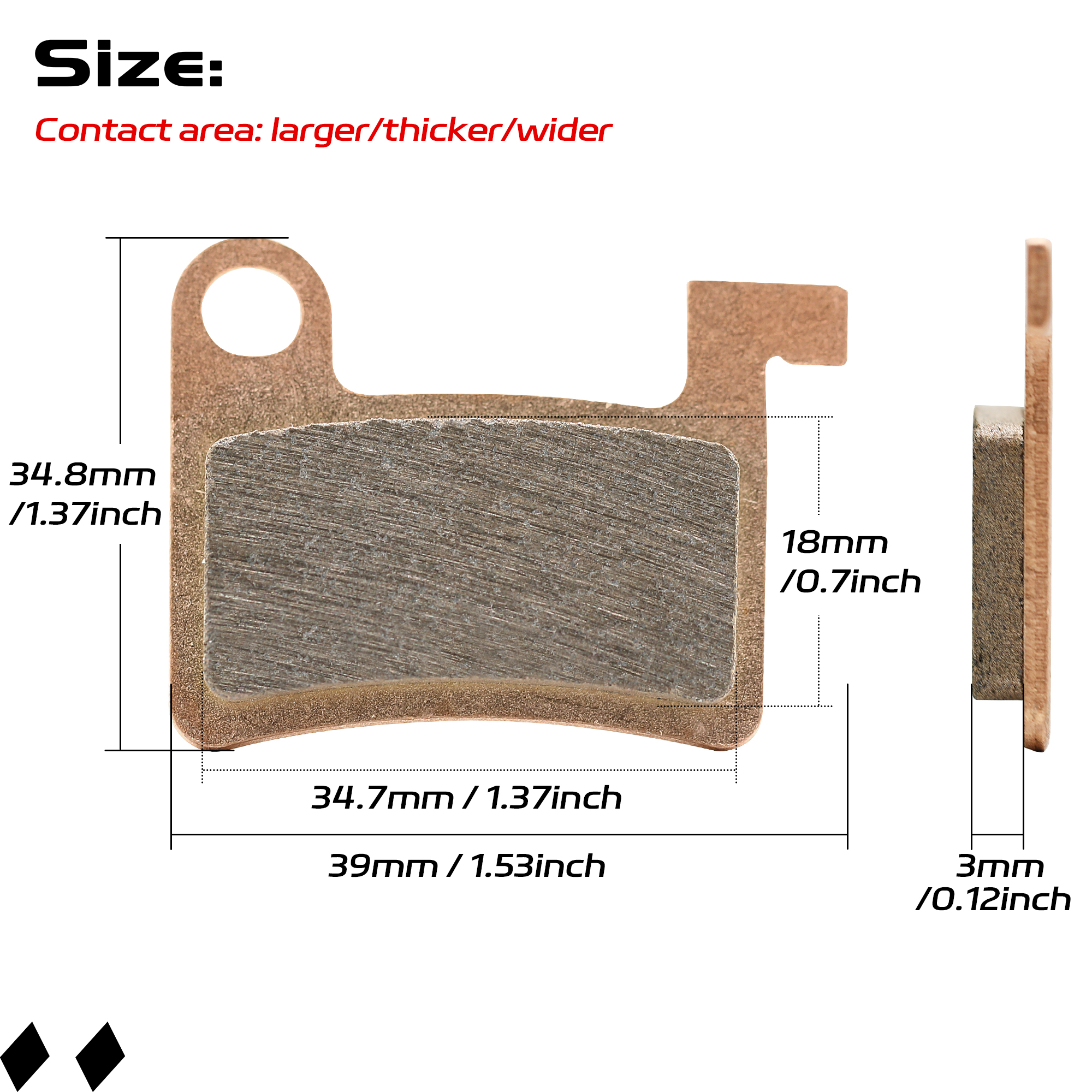 DYISLAND 2 pares de pastilhas de freio a disco de bicicleta elétrica de metal sinterizado ou semi metálico MT600, para pastilha de freio DYISLAND LD-200PLUS LD4X-600 LD4X-300