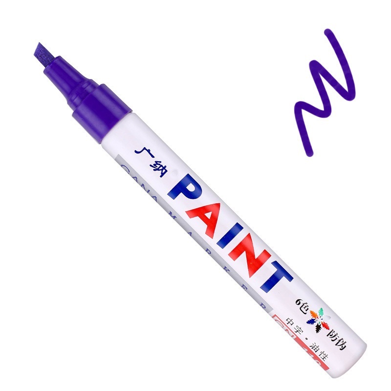 Rotulador de pintura de punta plana de colores, Graffiti, banda de rodadura de neumático de coche, CD, Metal, madera, marcador impermeable aceitoso permanente, suministros para escuela y oficina MP4: Lavanda
