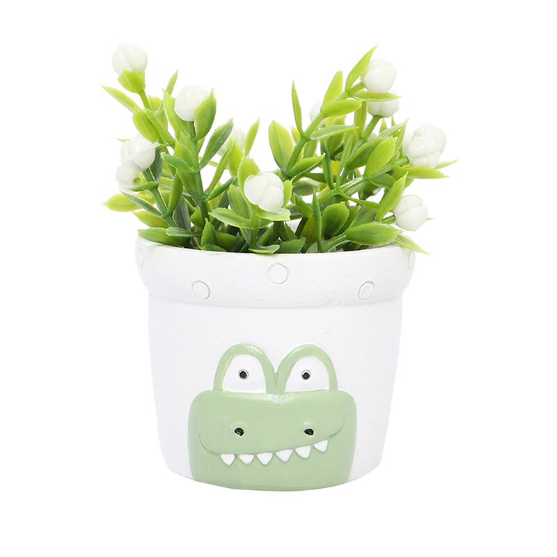 View of Resin Cute Flower Pot Storage Container Plant Flow... – Vicedeal