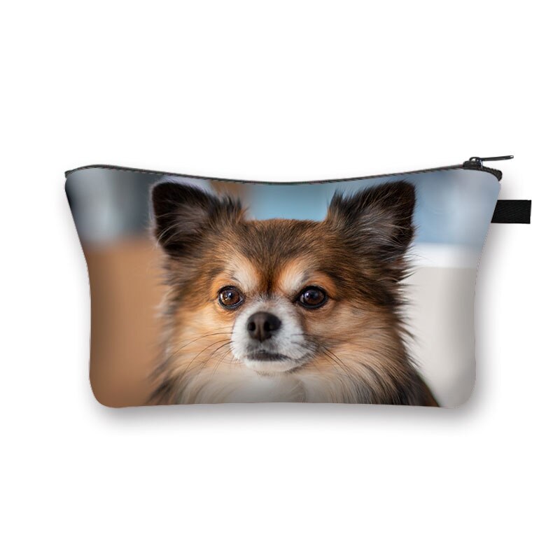 Kawaii pies Chihuahua drukuj kosmetyczka kobiety torebki na makijaż panie szminka przechowywanie torby dla dziewcząt podróżujących kosmetyczka organizatorzy: shzbchihucw03