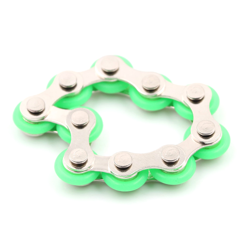 1 stücke Bike Kette Fidget Spinner Armband Für Autismus und ADHS Chaney Zappeln Spielzeug Anti Stress Spielzeug Stressabbau Schreibtisch spielzeug: green