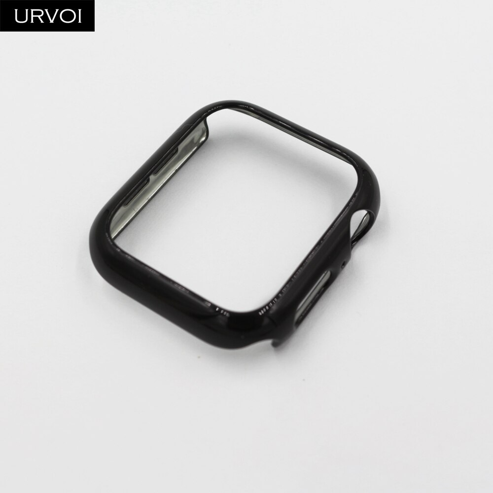 URVOI Del Respingente per Mela guarda serie 4 della copertura di caso per iwatch che placca in plastica telaio sottile in forma custodia ultra-sottile fascia: nero / For 40mm mela watch