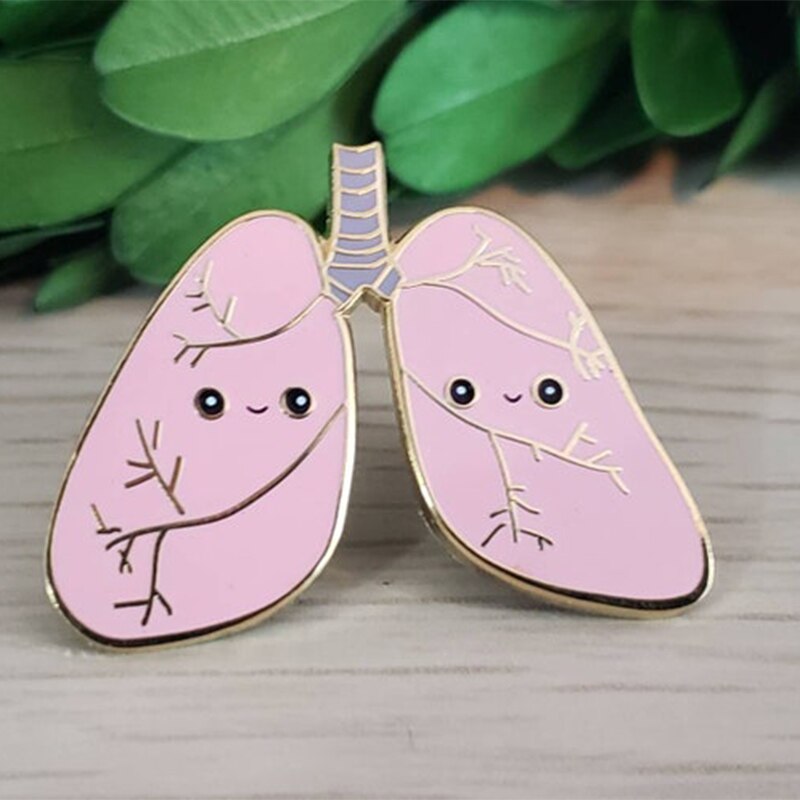 Harong – broche médicale en émail plaqué or rose, jolie broche d&#39;anatomie, Badge pour infirmière, étudiant, médecin, enseignant, nouveauté bijoux