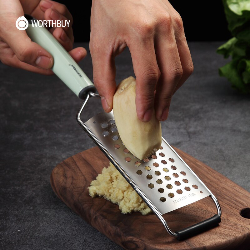 WORTHBUY Manual Garlic Grater 304 Stainless Steel Garlic Press With Plastic Handle Ginger Press Garlic Chopper Kitchen Gadgets