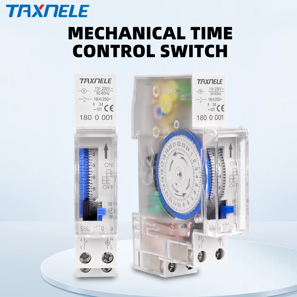 SUL180a Timer Switch 24 Hours Relay Analogues Electrical Programmable AC 220V 16A Battery 35mm Din Rail Mechanical Time Switch