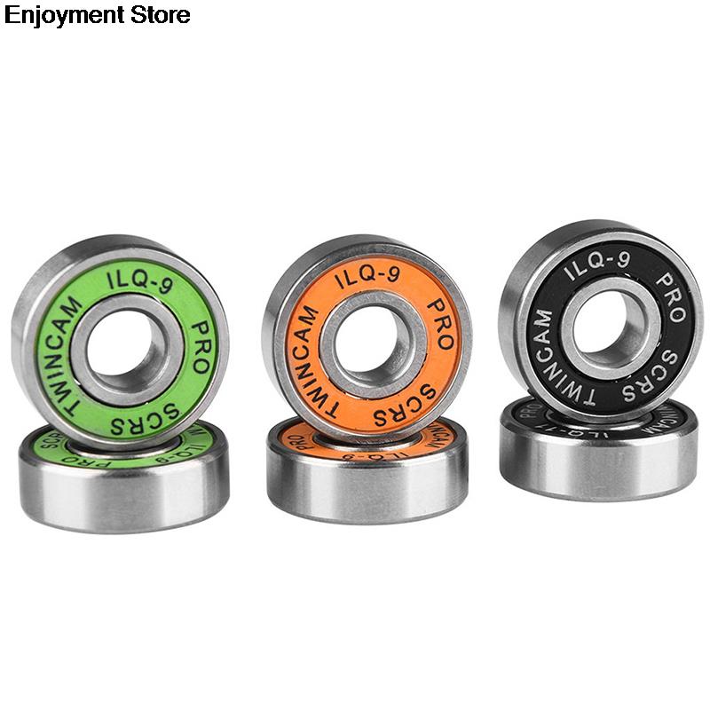 10Pcs ILQ-9 Wiel Rvs Lagers Hoge Prestaties Roller Skate Scooter Skateboard Wiel Groen/Oranje/Zwart