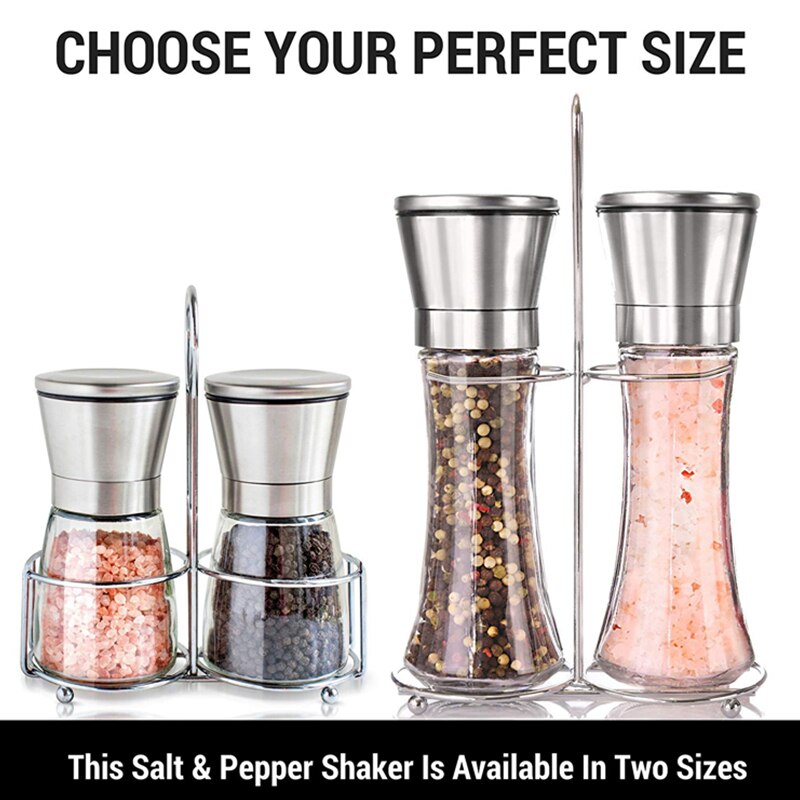 Roestvrij Staal/Glas Handleiding Rotatie Peper Molen Multifunctionele Kruidkruik Zout En Peper Shakers Keuken Kruiden Gereedschap