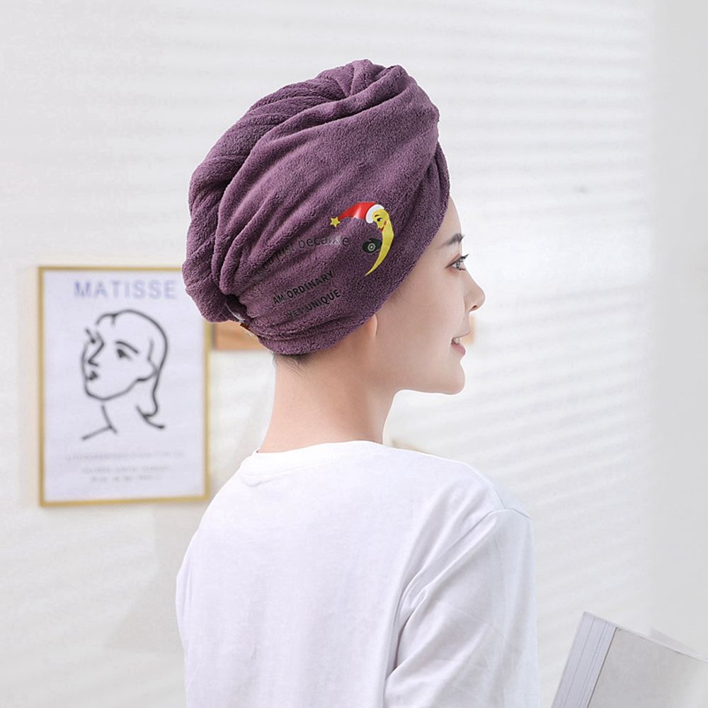 Toalla suave de microfibra para mujer y adultos, para el cabello Toalla de baño, toalla de rizo para el hogar, turbante para secar el cabello, 1 unidad: purple