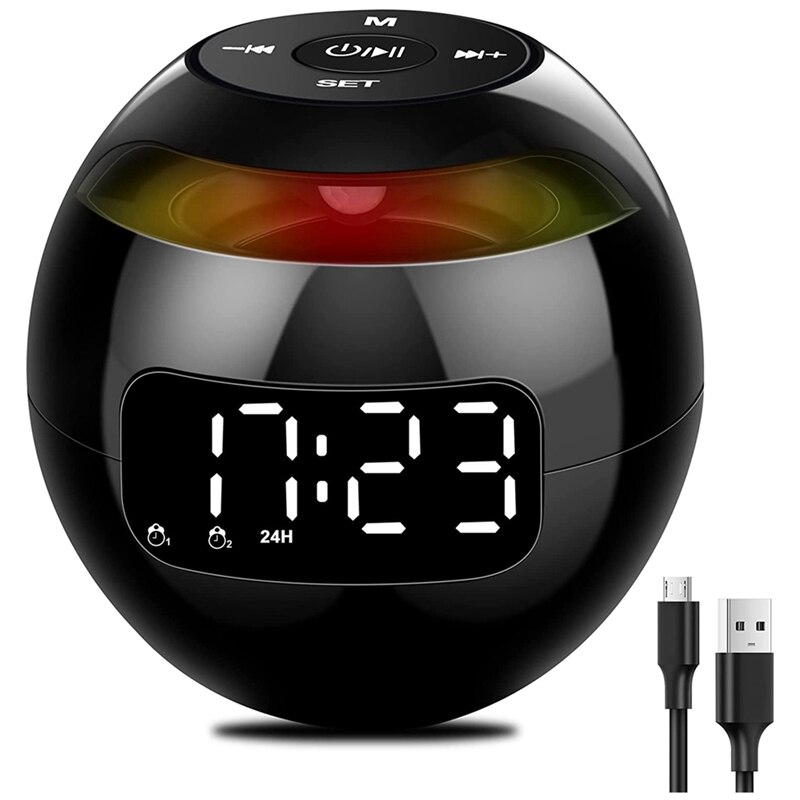 Wekker Bluetooth Luidspreker, Digitale Wekker, Touch Control Met Led Display, ondersteuning 7 Kleurrijke Light Usb Charger