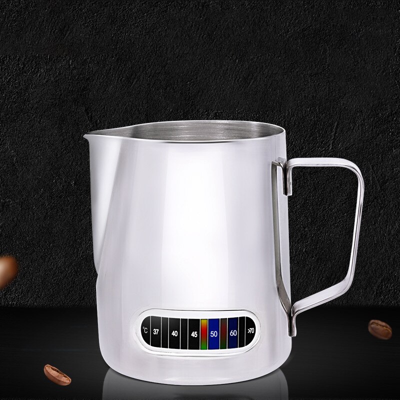600 ml Praktische Met thermometer Rvs Espresso Koffie Pitcher Barista Craft Schaal Koffie Latte Melk Opschuimen Jug