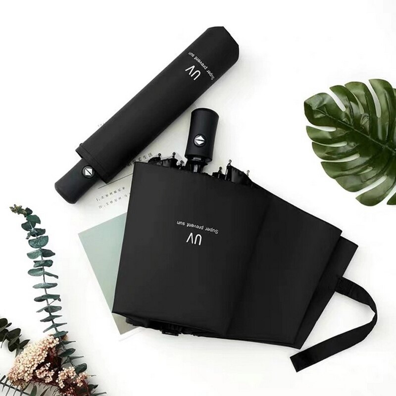 18cm Ultralight Mini Sunshade Umbrella Pocket Umbrella Black Plastic Sunscreen And UV Protection Female Folding Sun Umbrella