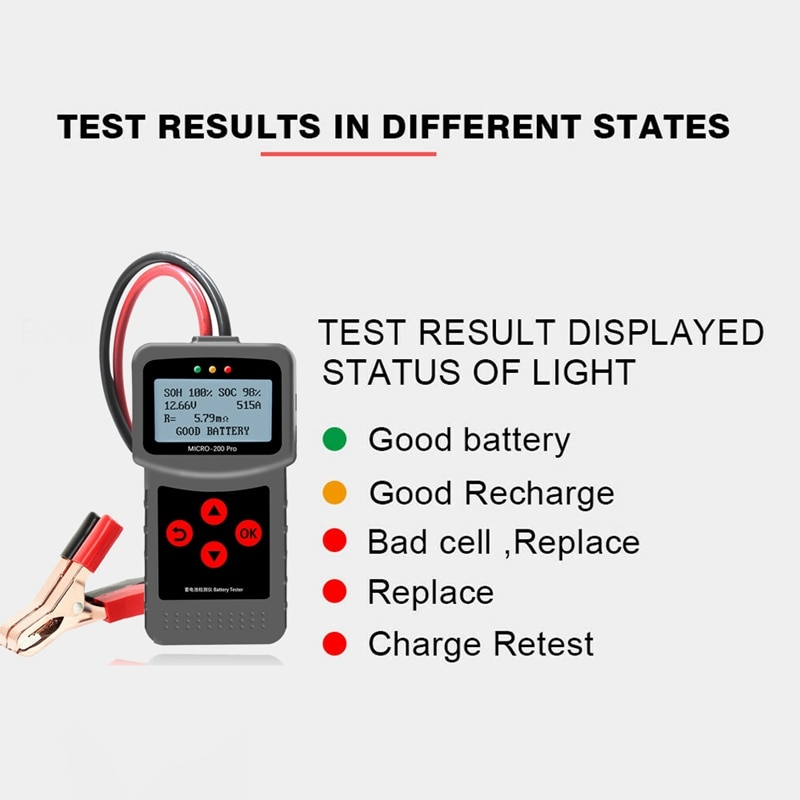Micro-200 Pro 12V 24V Car Battery Tester Diagnostic Tool Portable Battery Tester