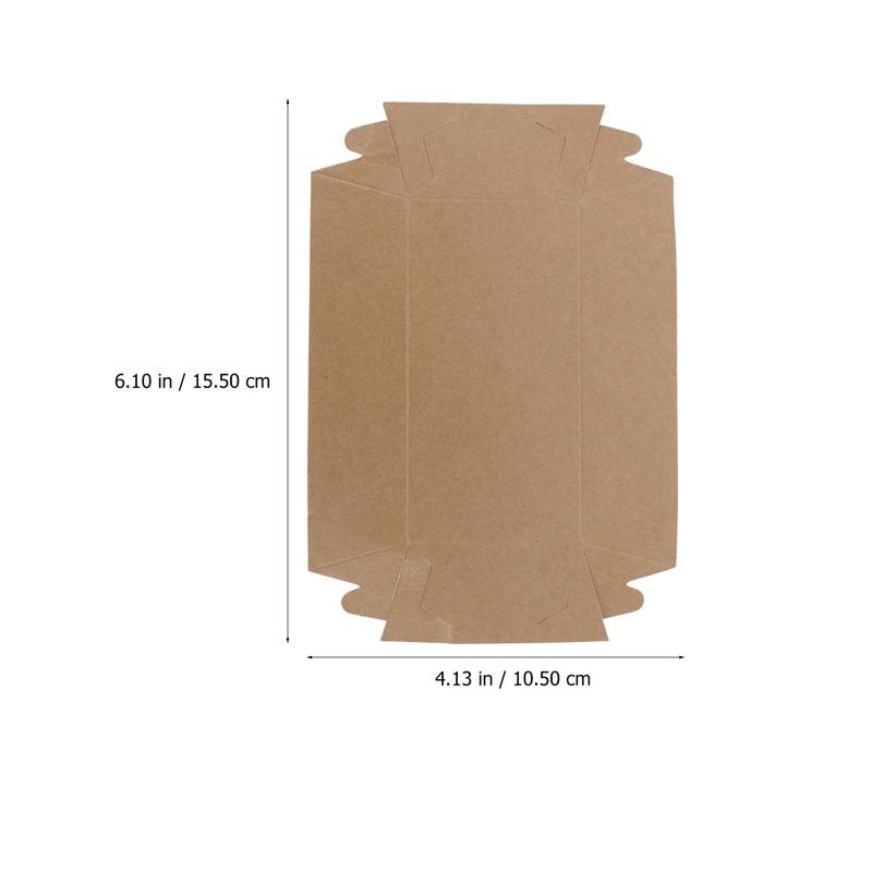 100Pcs Disposable Kraft Paper Food Box Fried Chicken Chips Exposure Box Disposable Food Containers